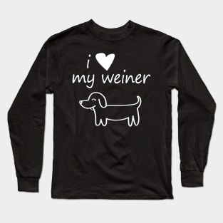 I LOVE MY WEINER T SHIRT, Dachshund Dog Doxie Lover Gift Long Sleeve T-Shirt